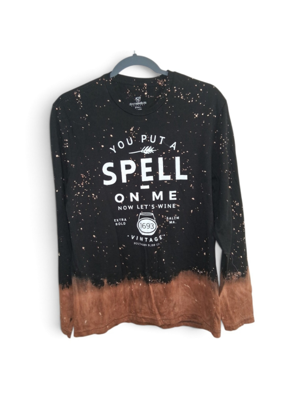 Women's Southern Bliss Company Long Sleeve Tee Black Brown Size S